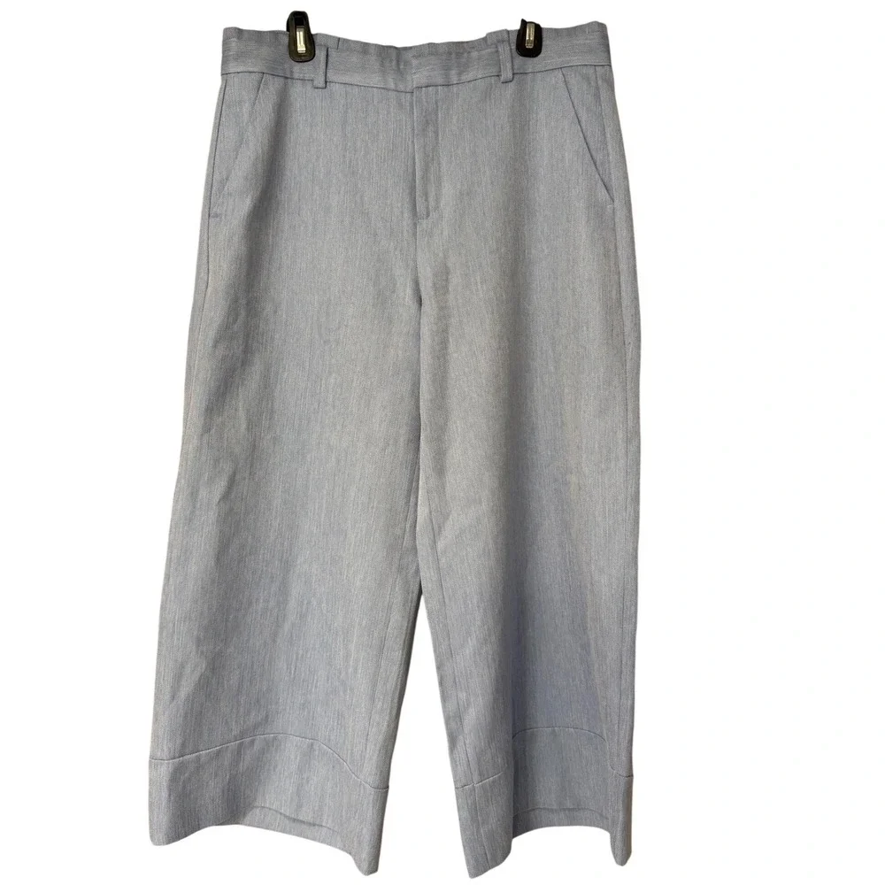 Banana Republic Blake Light Blue Cropped Wide Leg Pants‎ Women's Size 12